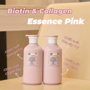 Cặp Dầu Gội Xả Hương Nước Hoa, Phục Hồi, Mềm Mượt Tóc Biotin Collagen Essence Hồng 500Ml - Gdn