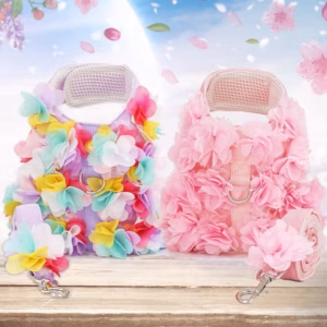 Dây Dắt Yếm Hoa Cho Thú Cưng Đi Dạo Cực Xinh