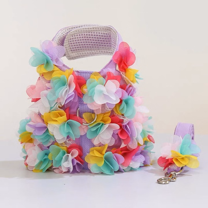 Dây Dắt Yếm Hoa Cho Thú Cưng Đi Dạo Cực Xinh - Ảnh 2