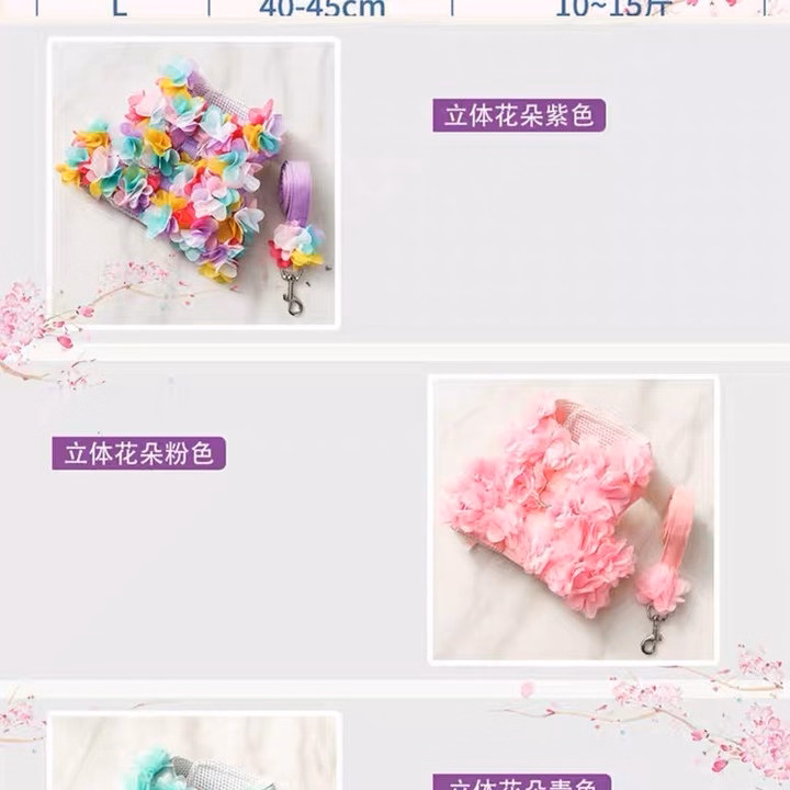 Dây Dắt Yếm Hoa Cho Thú Cưng Đi Dạo Cực Xinh - Ảnh 12