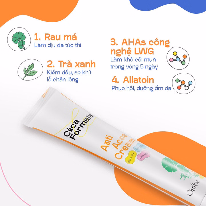 Kem Chấm Mụn Rau Má Oribe Cica Formula Ngừa Thâm Làm Mờ Sẹo Mụn 20G - Ảnh 5