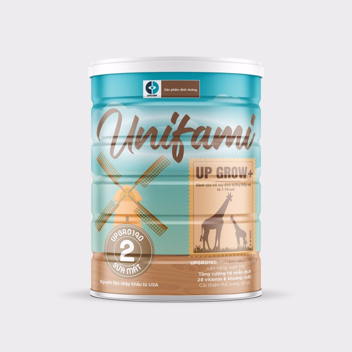 Sữa Bột Unifami Up Grow 2+ ( 850Gr) Giúp Phát Triển Chiều Cao, Cân Nặng, Tăng Cường Sức Đề Kháng