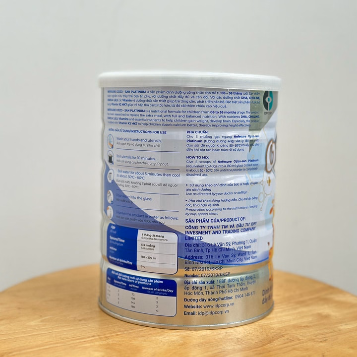 Sữa Bột Nefesure Ojizo - San Platinum (800G) Giúp Phát Triển Cân Nặng, Chiều Cao, Sức Đề Kháng - Ảnh 3