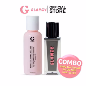 Combo Nước Tẩy Trang Mắt Môi Dịu Nhẹ 50Ml Và Son Tint Bóng Bền Màu 4G - Glamzy