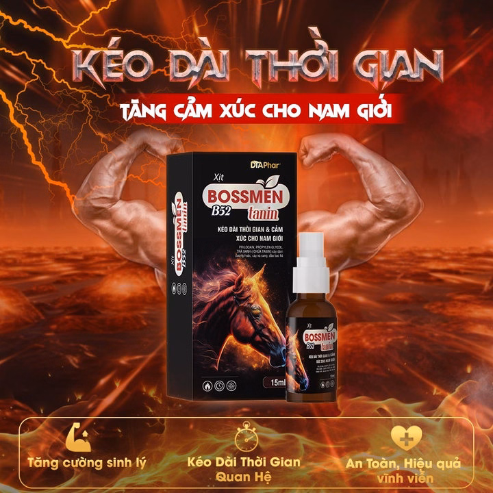 Xịt Bossmen B52 Hỗ Trợ Kéo Dài Thời Gian Quan Hệ Và Tăng Cảm Xúc Cho Nam Giới Hộp 15Ml - Ảnh 2