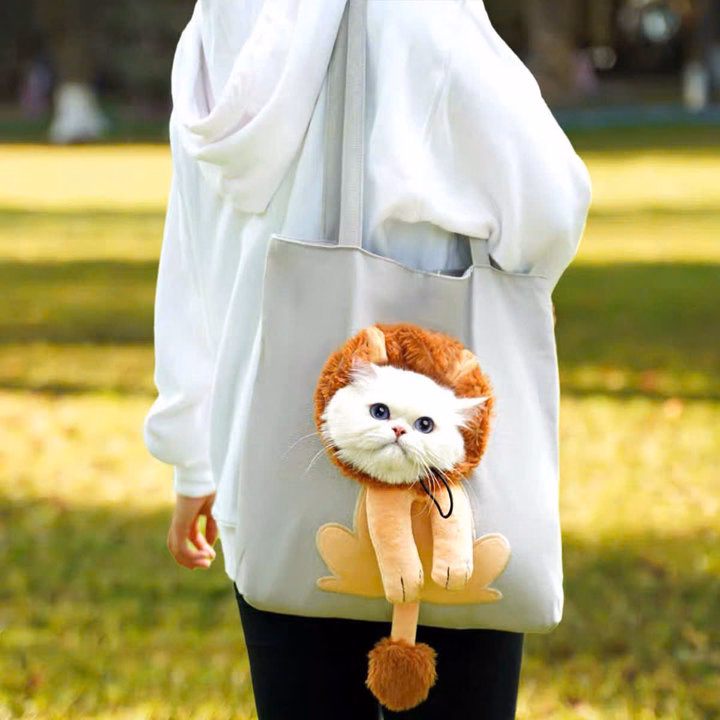 Túi Vận Chuyển Hình Sư Tử Cho Thú Cưng Chó Mèo Đi Dạo - Ảnh 4