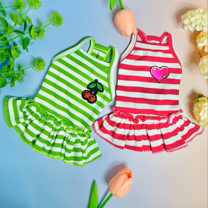 Váy Xòe Kẻ Sọc Dễ Thương Dành Cho Thú Cưng Chó Mèo