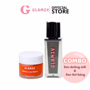 (Combo Môi Xinh) Son Dưỡng Môi Mềm Mịn, Hồng Hào Môi 10G + Son Tint Bóng Bền Màu, Nhẹ Môi Glamzy 4G - Glamzy