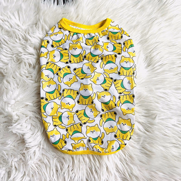 Áo Thun Vàng Dễ Thương Cho Thú Cưng Chó Mèo - Ảnh 3