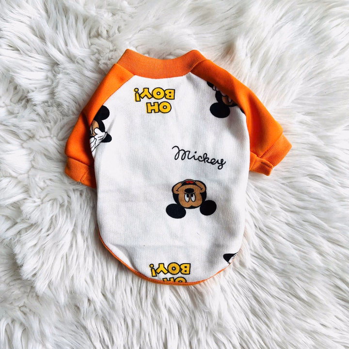 Áo Thun Nỉ Phom Raglan Mặc Ấm Cho Thú Cưng Chó Mèo - Ảnh 7