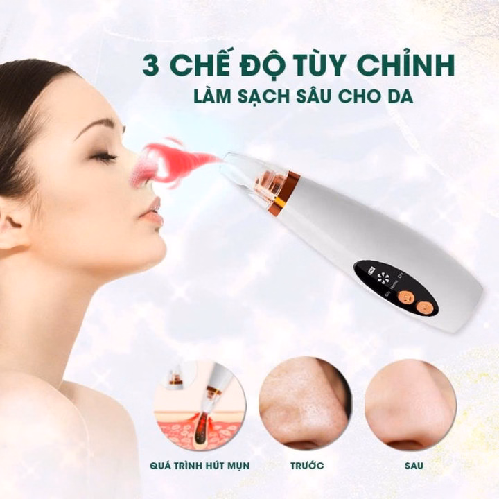 Máy Hút Mụn Đậu Đen Kèm 6 Đầu Hút - Gdn