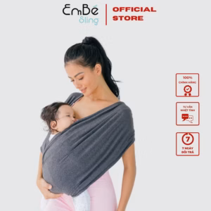 Địu Vải Màu Charcoal Dòng Flex Và Flex Plus Dưới 75Kg Cho Bé Từ 0-24 Tháng Tuổi - Địu Vải Cao Cấp Embé Sling