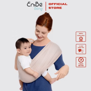Địu Vải Màu Beige Dòng Flex Và Flex Plus Dưới 75Kg Cho Bé Từ 0-24 Tháng Tuổi - Địu Vải Cao Cấp Embé Sling