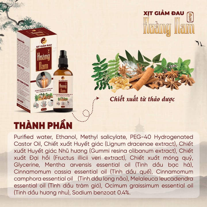 Xịt Giảm Đau Đông Y Hoàng Nam Hỗ Trợ Giảm Đau Nhanh Ngoài Gia Cơ Xương Khớp Chai 50Ml - Ảnh 4
