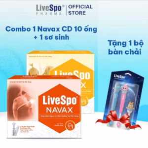 { Combo 2 Tặng 1 Tranh Tô Màu + 1 Khẩu Trang Trẻ Em }- Livespo Navax Chuyên Dụng 10 Ống + Livespo Navax Sơ Sinh 5 Ống Dạng Xịt Mũi Giúp Giảm Giảm Nguy Cơ Viêm Đường Tai Mũi Họng - Livespo Pharma