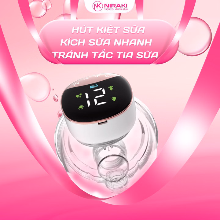 Bộ Đôi Máy Hút Sữa Không Dây Niraki - Hút Êm, Kiệt Sữa, Không Đau Rát, Bh 1 Đổi 1 Trong 12 Tháng - Ảnh 2
