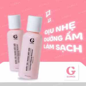 Combo Son Dưỡng Môi Mềm Mịn, Hồng Hào Môi 10G + Nước Tẩy Trang Mắt Môi Dịu Nhẹ 50Ml Glamzy