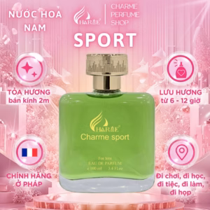 Nước Hoa Nam Charme Sport 100Ml Lưu Hương Lâu Phong Cách Mạnh Mẽ, Nam Tính