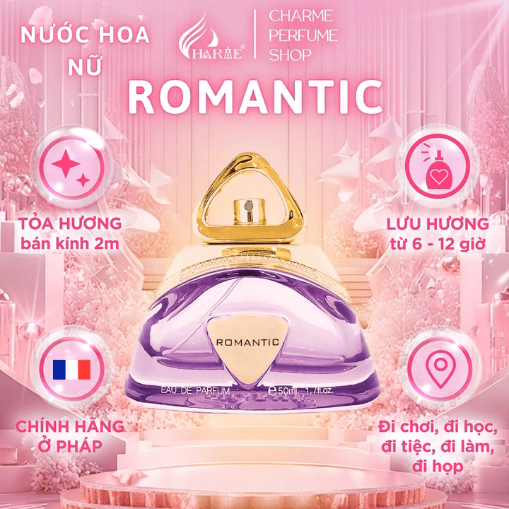 Nước Hoa Nữ Cao Cấp Good Charme Romantic 50Ml Lưu Hương Lâu Phong Cách Quý Tộc, Sang Trọng, Hiện Đại Chính Hãng