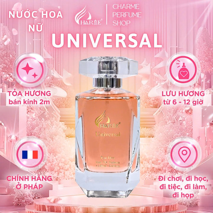 Nước Hoa Nữ Charme Universal 100Ml Lưu Hương Lâu Phong Cách Sang Trọng Nữ Tính Thanh Lịch Chính Hãng