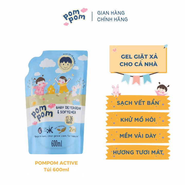 Túi 600Ml- Dành Cho Cả Nhà - Gel Giặt Xả 2In1"Lành"- Sạch Sâu Vết Bẩn - Dưỡng Mới Vải - Lưu Hương Tích Hợp Kháng Khuẩn An Toàn Cho Đồ Lót - Ảnh 3
