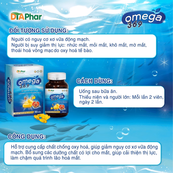 Viên Uống Dầu Cá Hano Omega 3.6.9 Hỗ Trợ Tăng Cường Thị Lực, Tim Mạch Và Não Bộ Hộp 50 Viên - Ảnh 4