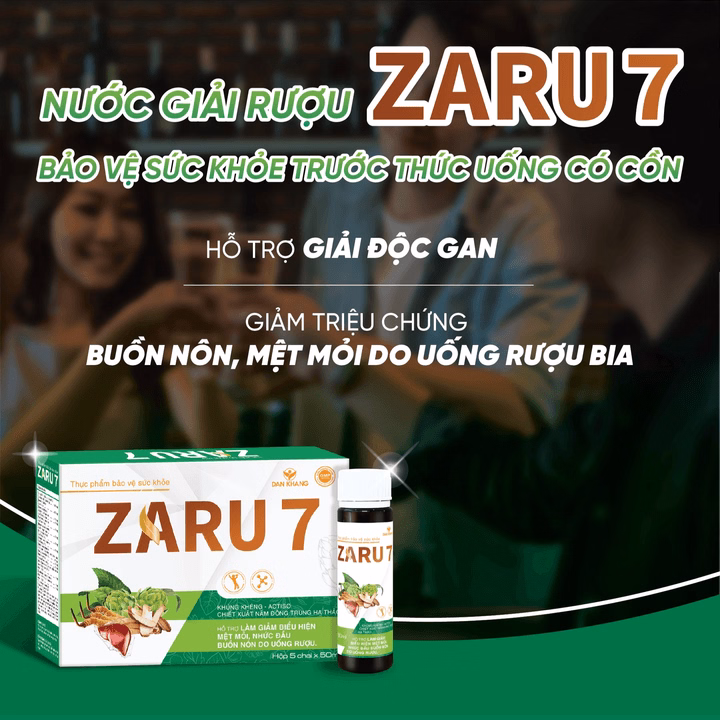 (Hộp 5 Chai) Nước Giải Rượu Zaru 7 Thanh Nhiệt Mát Gan Hỗ Trợ Giảm Mệt Mỏi, Nhức Đầu, Buồn Nôn Do Rượu Bia - Dân Khang - Ảnh 3