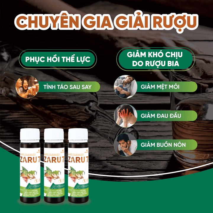 (Hộp 5 Chai) Nước Giải Rượu Zaru 7 Thanh Nhiệt Mát Gan Hỗ Trợ Giảm Mệt Mỏi, Nhức Đầu, Buồn Nôn Do Rượu Bia - Dân Khang - Ảnh 4