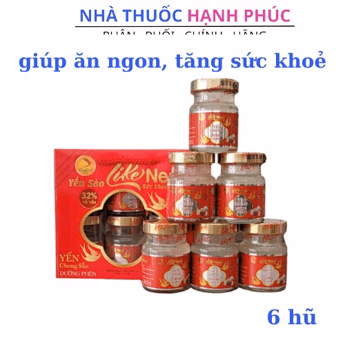 Tổ Yến Chưng Cao Cấp Đường Phèn Like Nest Giúp Ăn Ngủ Ngon, Tăng Sức Khoẻ Hộp 6 Hũ - Gia Bảo