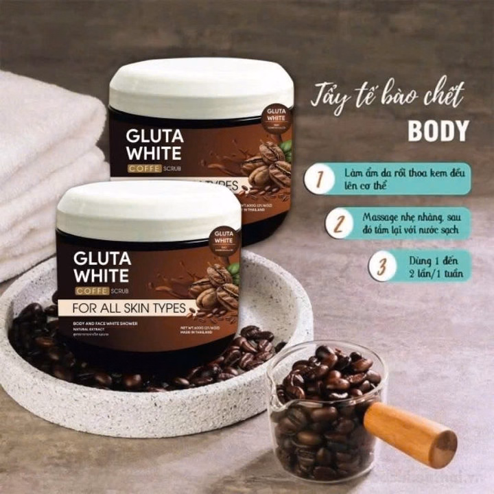 Tẩy Tế Bào Chết Toàn Thân Gluta White Cafe Sạch Da, Mịn Da Dưỡng Kem Body Hũ 600Gr - Gdn - Ảnh 8