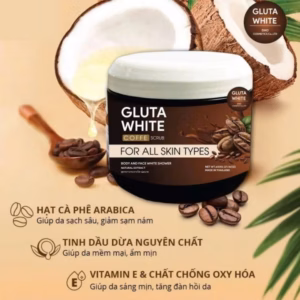 Tẩy Tế Bào Chết Toàn Thân Gluta White Cafe Sạch Da, Mịn Da Dưỡng Kem Body Hũ 600Gr - Gdn