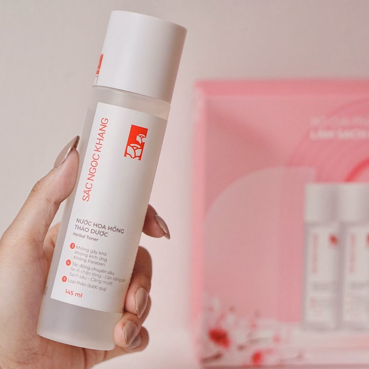Bộ Làm Sạch Da Từ Thảo Dược Sắc Ngọc Khang (Nước Tẩy Trang + Sữa Rửa Mặt + Nước Hoa Hồng + Tẩy Tế Bào Chết Da Mặt) - Ảnh 3