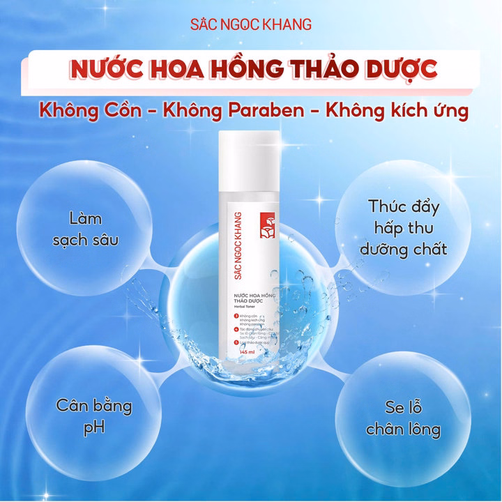 Bộ Làm Sạch Da Từ Thảo Dược Sắc Ngọc Khang (Nước Tẩy Trang + Sữa Rửa Mặt + Nước Hoa Hồng + Tẩy Tế Bào Chết Da Mặt) - Ảnh 10
