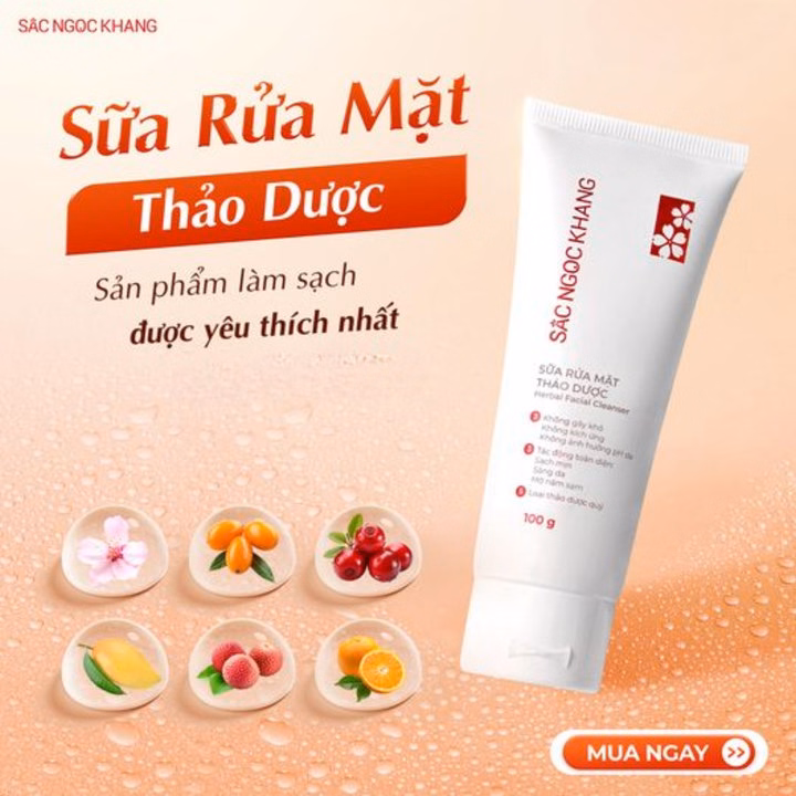Bộ Làm Sạch Da Từ Thảo Dược Sắc Ngọc Khang (Nước Tẩy Trang + Sữa Rửa Mặt + Nước Hoa Hồng + Tẩy Tế Bào Chết Da Mặt) - Ảnh 8