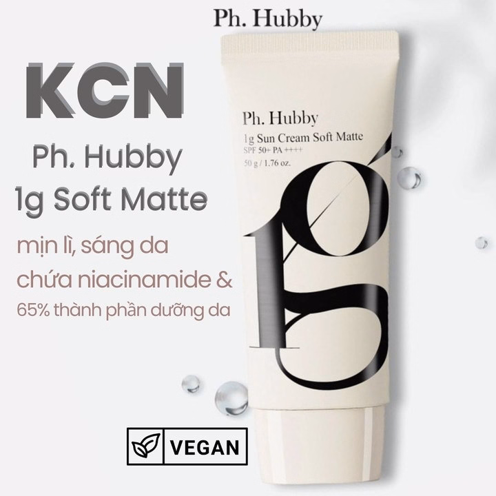 Hộp Kem Chống Nắng Thuần Chay Ph Hubby 1G Sun Cream Soft Matte 50G Mịn Lì - Ảnh 2