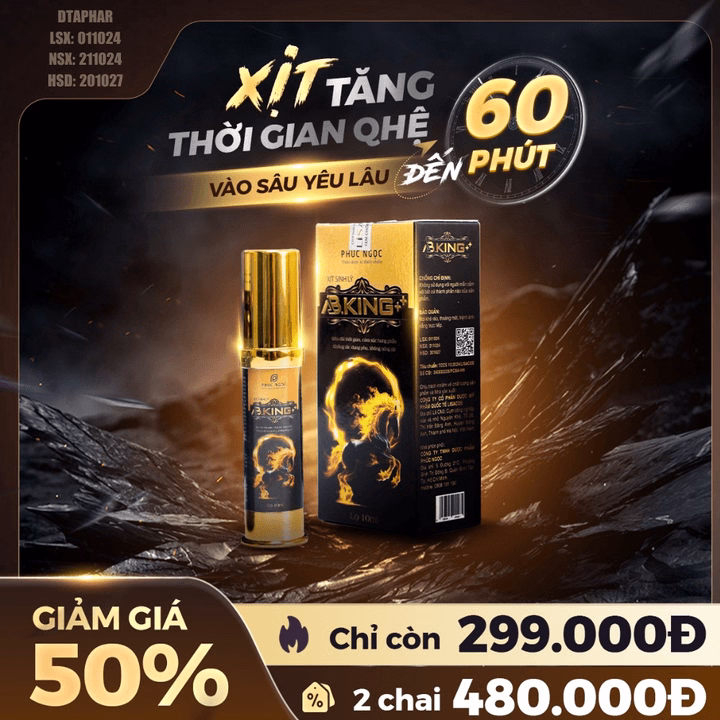 Mẫu Mới Combo 2 Hộp A.B King Xịt Sl Cho Nam 10Ml Cải Thiện Thời Gian Dài, Xuất Tinh Sớm, Rối Loạn Sinh Lý - Ảnh 2