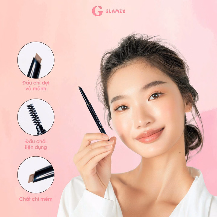 Chì Kẻ Mày Glamzy Skinny Touch Eyebrow Pencil - Ảnh 4