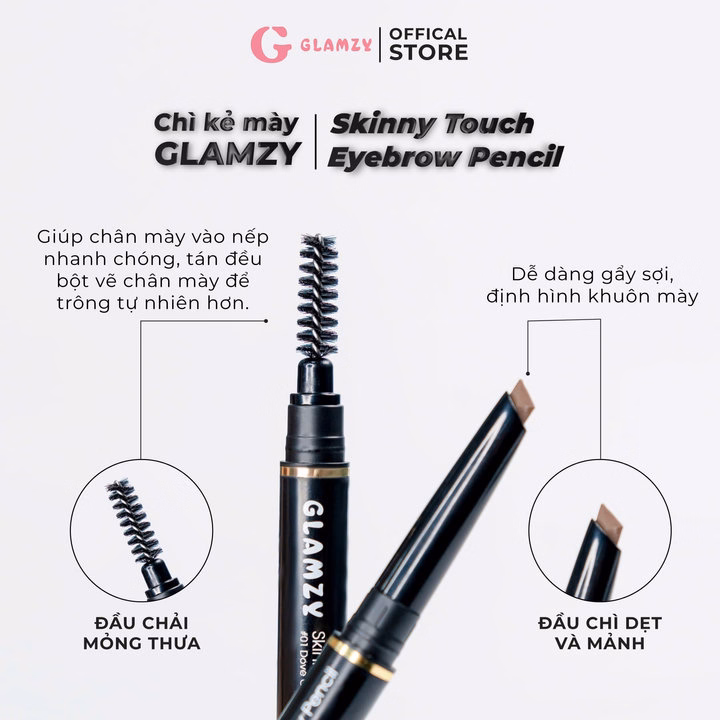 Chì Kẻ Mày Glamzy Skinny Touch Eyebrow Pencil - Ảnh 2