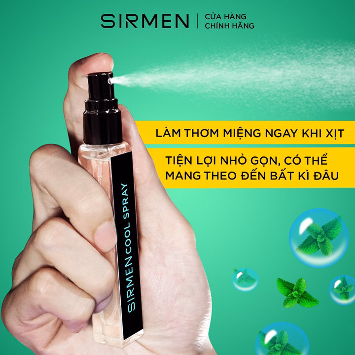 Xịt Thơm Miệng Sirmen Europe Mint Cool Spray Vị Bạc Hà Thơm Mát Tự Nhiên, Công Nghệ Eu-Nano Kéo Dài 180 Phút Chai 10Ml - Sirmen - Ảnh 5