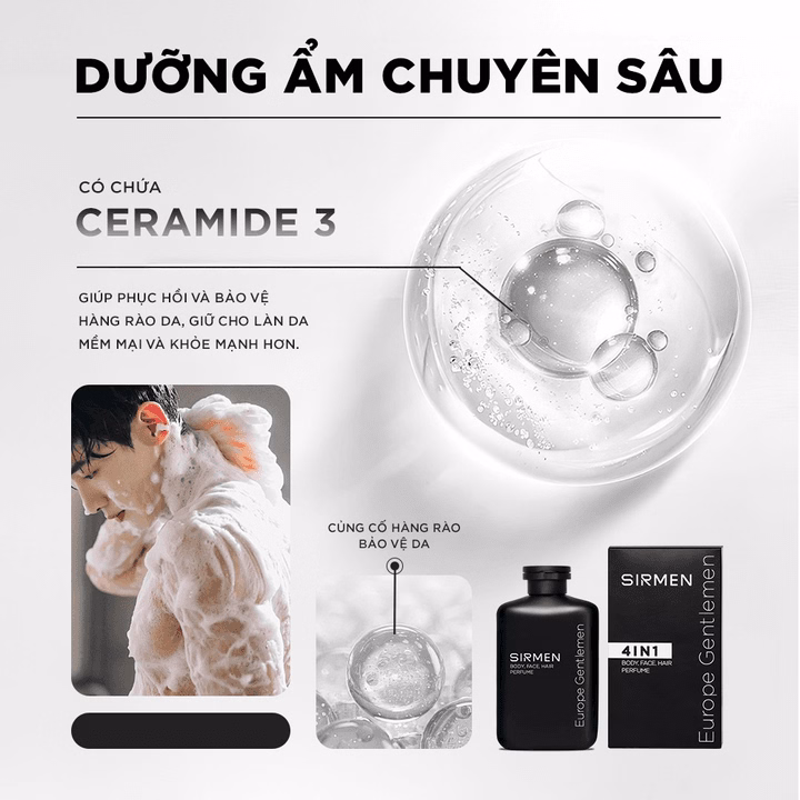 Combo Milan Europe Gồm 2 Sữa Tắm Gội Nam 4 In 1 Hương Nước Hoa Châu Âu - Sirmen - Ảnh 4
