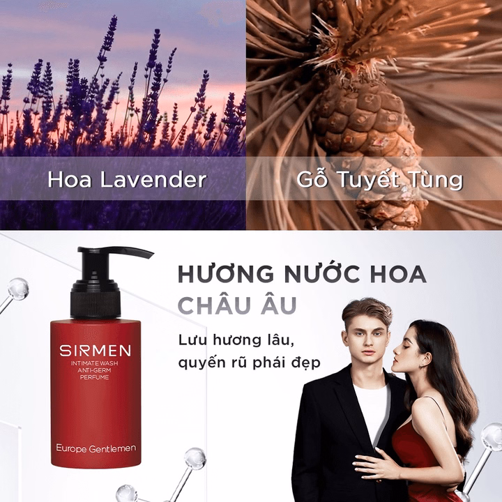 Dung Dịch Vệ Sinh Nam 3 In 1 Sirmen Europe Gentlemen Hương Nước Hoa Châu Âu Nam Tính Quyến Rũ Dòng Cao Cấp 100G - Sirmen - Ảnh 8