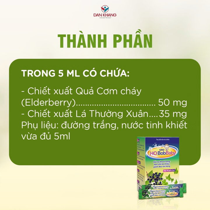 Siro Ho Cho Bé Bobbaby Dân Khang Hỗ Trợ Thanh Họng Giảm Đau Rát Do Ho - Dân Khang - Ảnh 8