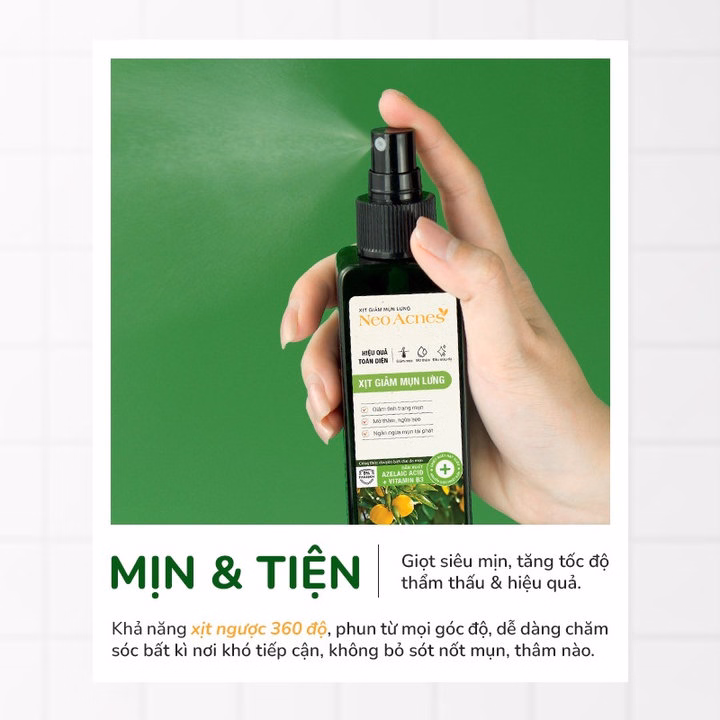 Xịt Mụn Lưng Neoacnes Hỗ Trợ Giảm Mụn, Mờ Thâm 100Ml - Ảnh 6