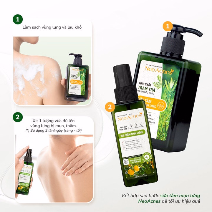 Xịt Mụn Lưng Neoacnes Hỗ Trợ Giảm Mụn, Mờ Thâm 100Ml - Ảnh 8