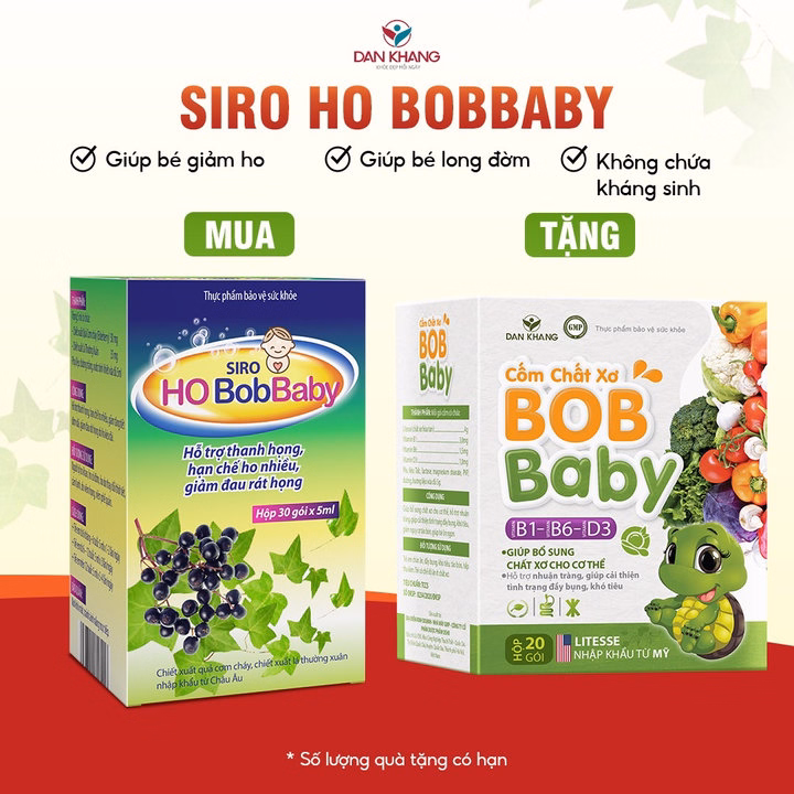 Siro Ho Cho Bé Bobbaby Dân Khang Hỗ Trợ Thanh Họng Giảm Đau Rát Do Ho - Dân Khang
