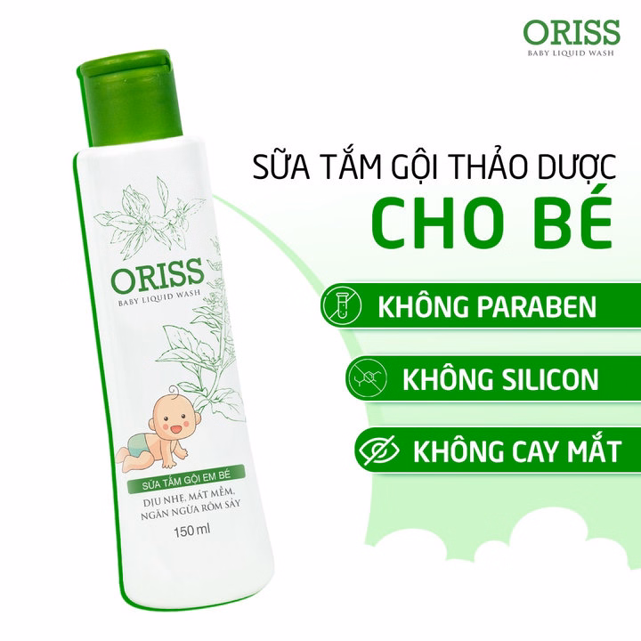 Sữa Tắm Gội Ngừa Rôm Sẩy An Toàn Cho Bé Oriss Baby Liquid Wash 150Ml - Ảnh 5