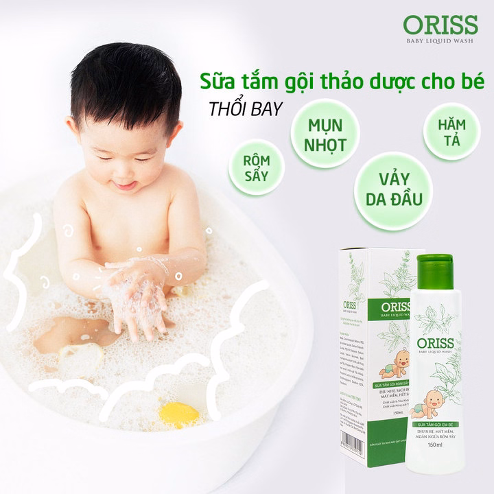 Sữa Tắm Gội Ngừa Rôm Sẩy An Toàn Cho Bé Oriss Baby Liquid Wash 150Ml - Ảnh 7