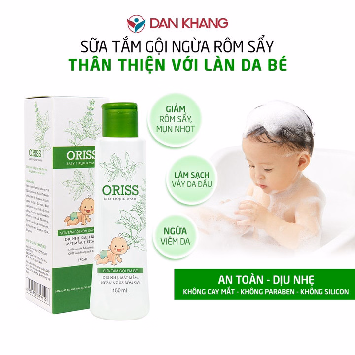 Sữa Tắm Gội Ngừa Rôm Sẩy An Toàn Cho Bé Oriss Baby Liquid Wash 150Ml - Ảnh 2