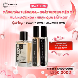 [Combo Quà Tặng] 1 Nước Hoa Luxury 50Ml (Deborah/Ruth) + 2 Nước Hoa Luxury 10Ml (Deborah/Ruth)- Chava