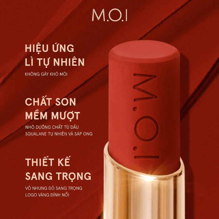 M.O.I-Son Lì Cao Cấp Queen Of Rose No.1 Power Red - Màu Đỏ Ruby - Ảnh 3